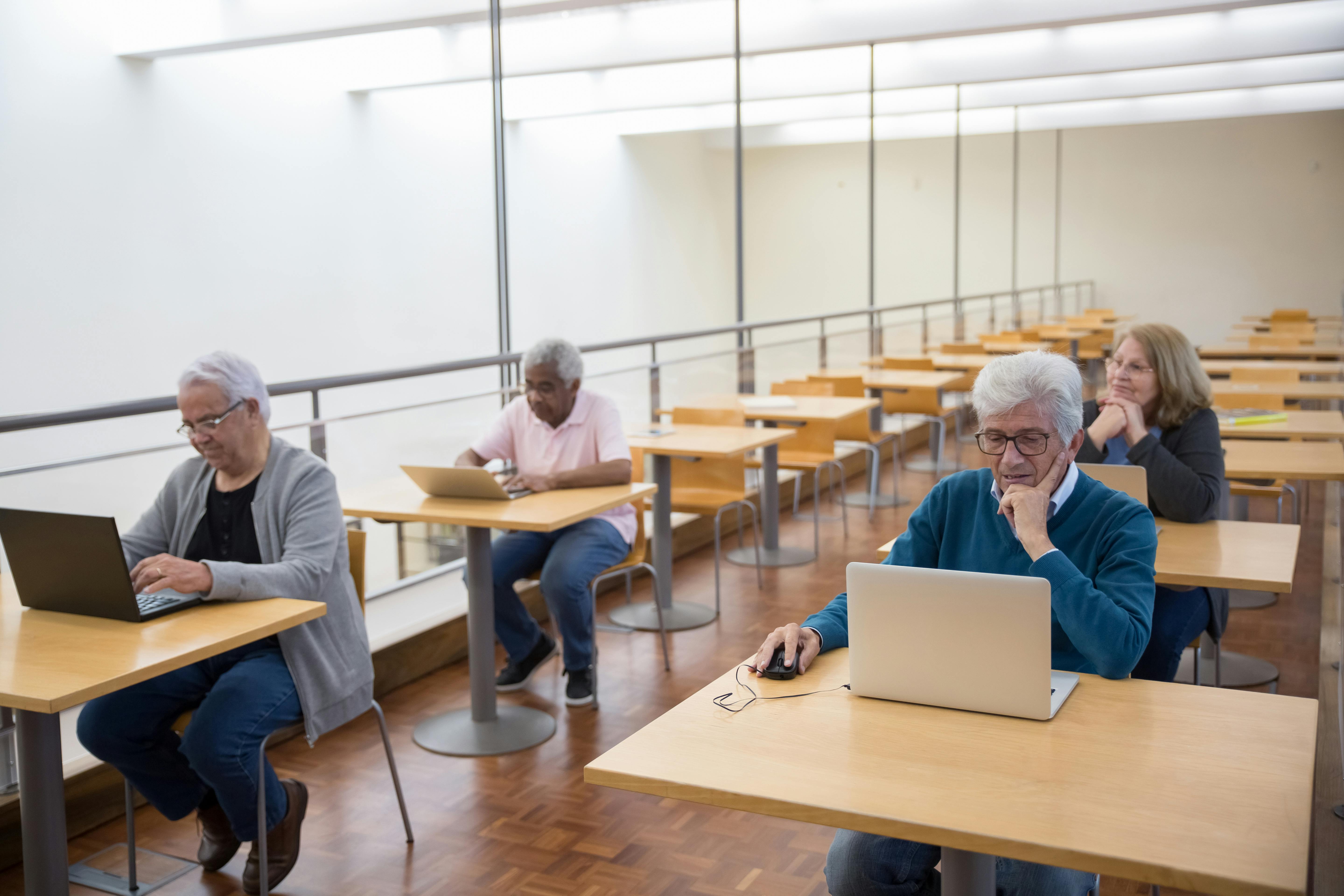 Students learning computers